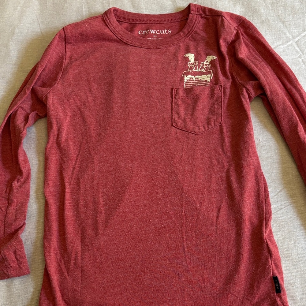 Crewcuts Kids Red Long Sleeve Tee Santa / Christmas